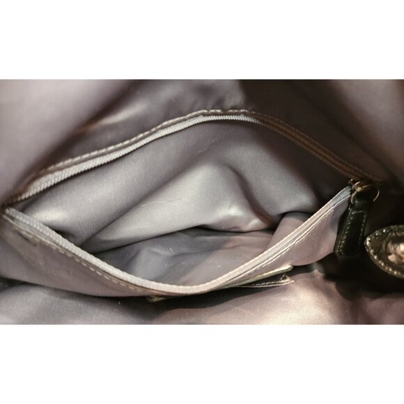 Coach Ashley Signature Black Silver Large Satchel Handbag Shoulder Bag F15443 - Picture 13 of 16